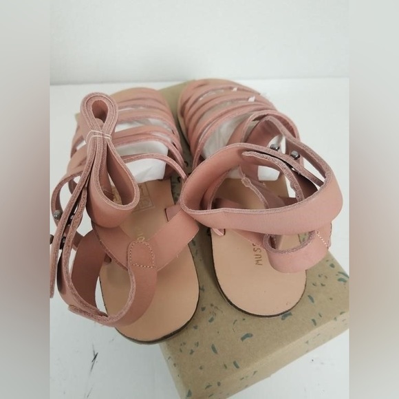 Musse & Cloud Womens Valery Leather Gladiator Pink Flat Leather Sandal Sz 40 - Picture 5 of 6